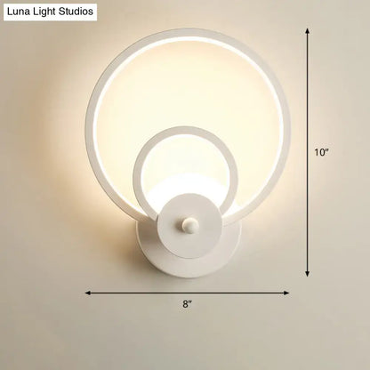 Modern black circular led light fixture – bedroom wall sconce