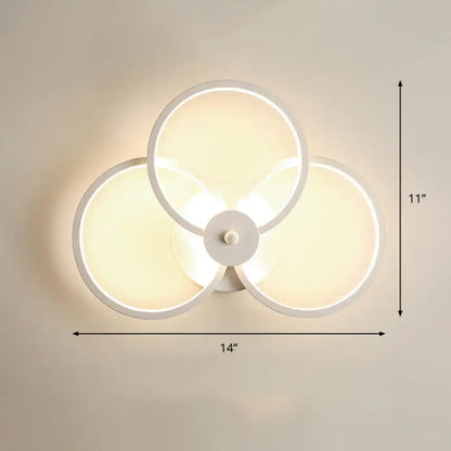 Modern black circular led light fixture – bedroom wall sconce