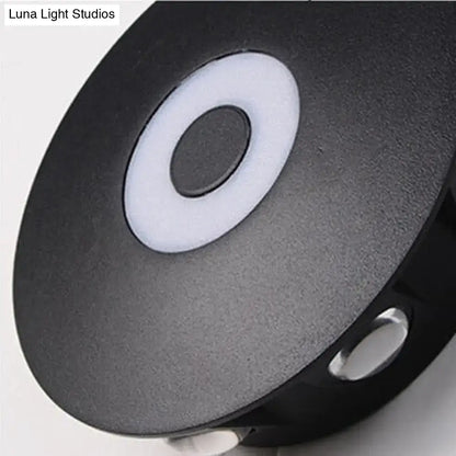 Modern black circular led outdoor wall sconce garden light