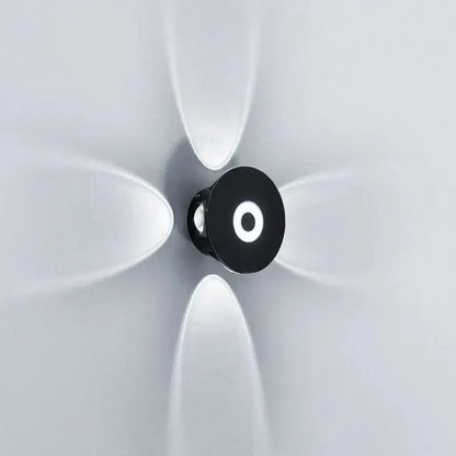 Modern black circular led outdoor wall sconce garden light