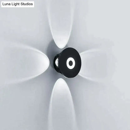 Modern black circular led outdoor wall sconce garden light