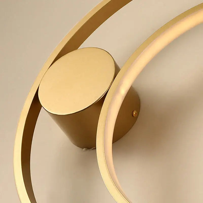 Modern black circular led wall lamp bedroom minimalist sconce