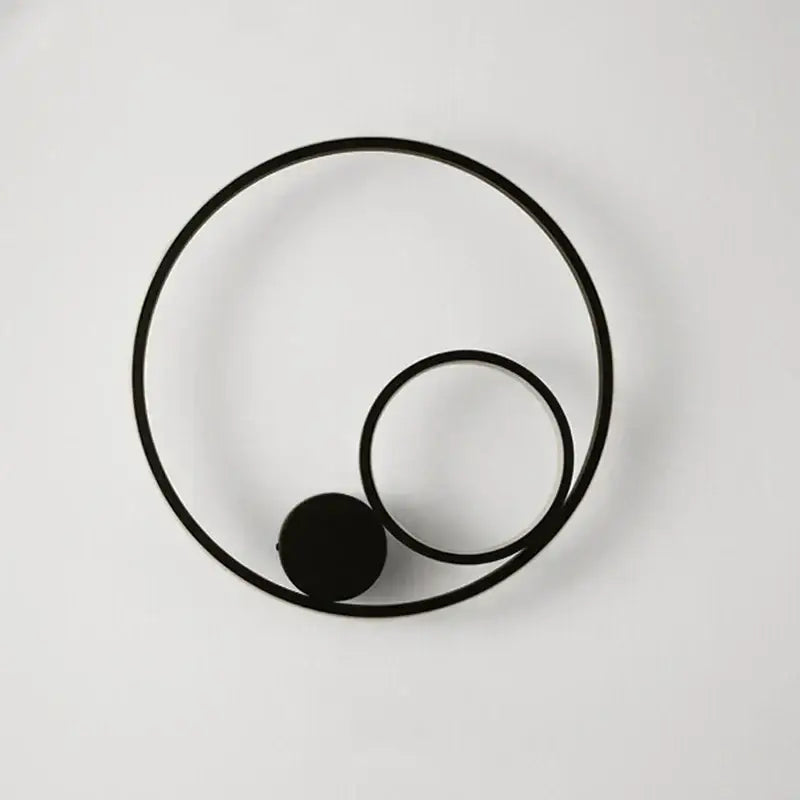 Modern black circular led wall lamp bedroom minimalist sconce