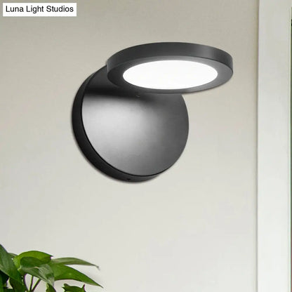 DecorBites™ Modern Black Circular LED Wall Lamp with White/Warm Lighting and Stylish Acrylic Sconce
