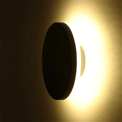 Modern black circular waterproof wall lamp bedroom three disc set