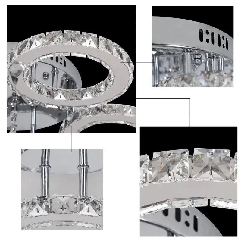 Modern black & clear crystal led ceiling chandelier living room light