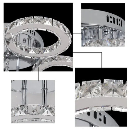 Modern black & clear crystal led ceiling chandelier living room light