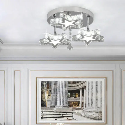 Modern black & clear crystal led ceiling chandelier living room light