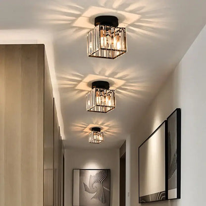 Modern black & clear crystal led ceiling light bedroom chandelier
