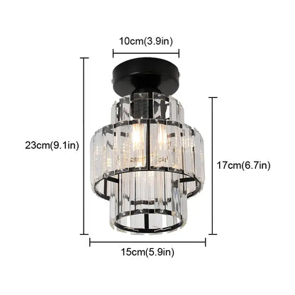 Modern black & clear crystal led ceiling light bedroom chandelier
