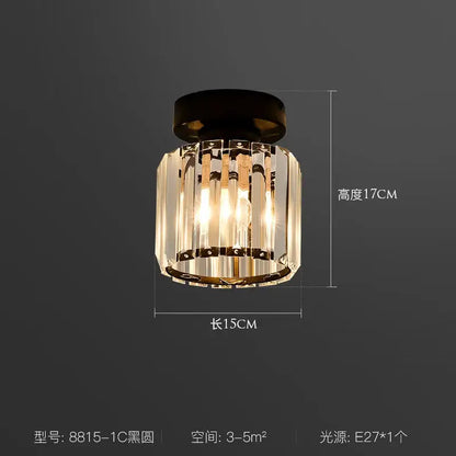 Modern black & clear crystal led ceiling light bedroom chandelier