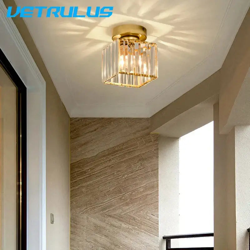Modern black & clear crystal led ceiling light bedroom chandelier