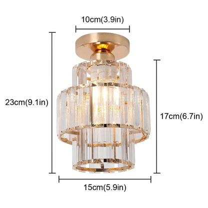 Modern black & clear crystal led ceiling light bedroom chandelier