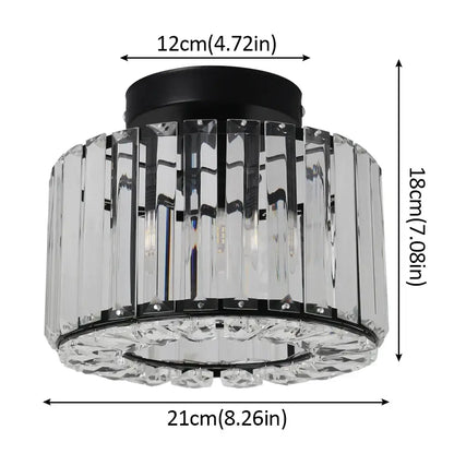 Modern black & clear crystal led ceiling light bedroom chandelier