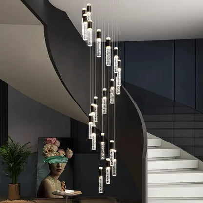 Modern black & clear crystal chandelier living room light