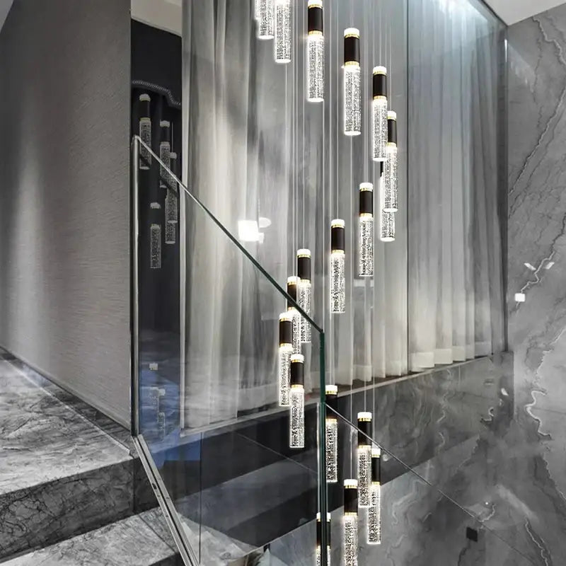 Modern black & clear crystal chandelier living room light