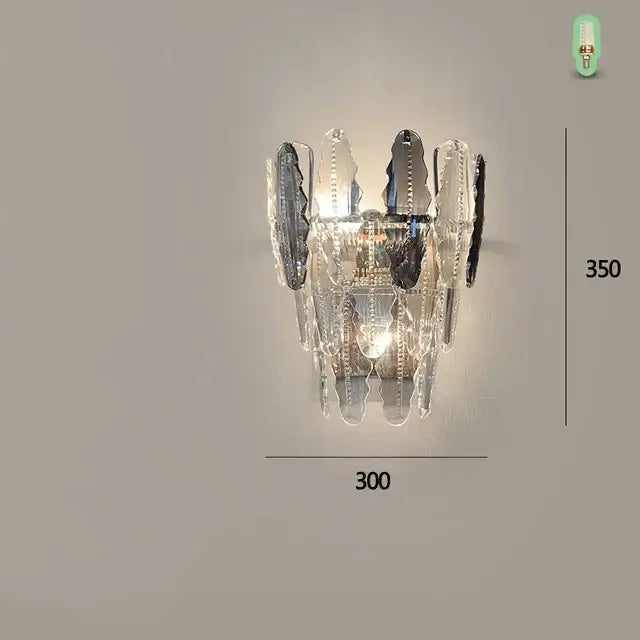 Modern black & clear diamond crystal chandelier living room pendant lamp