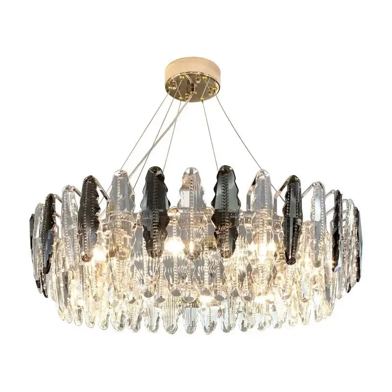 Modern black & clear diamond crystal chandelier living room pendant lamp