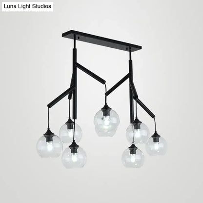 Modern black clear glass island pendant light dining room 110v-120v