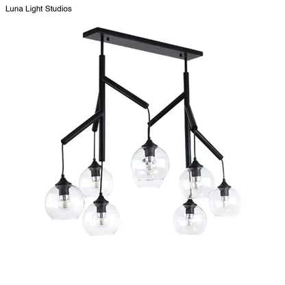 Modern black clear glass island pendant light dining room 110v-120v