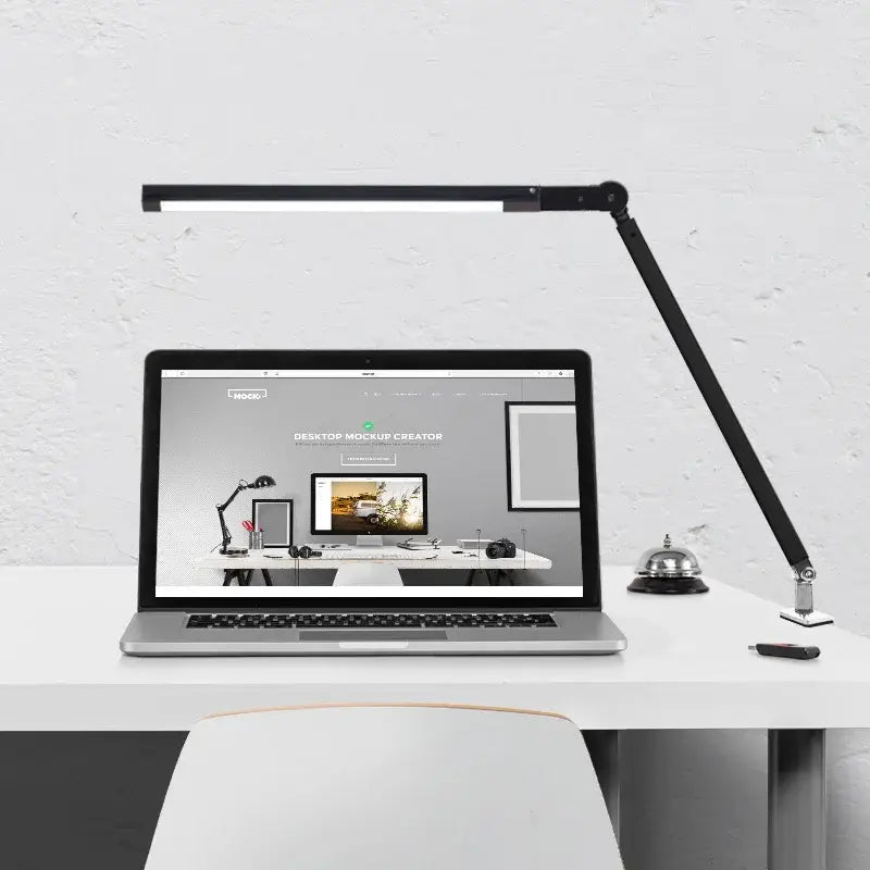 Modern black clip led desk lamp office reading light