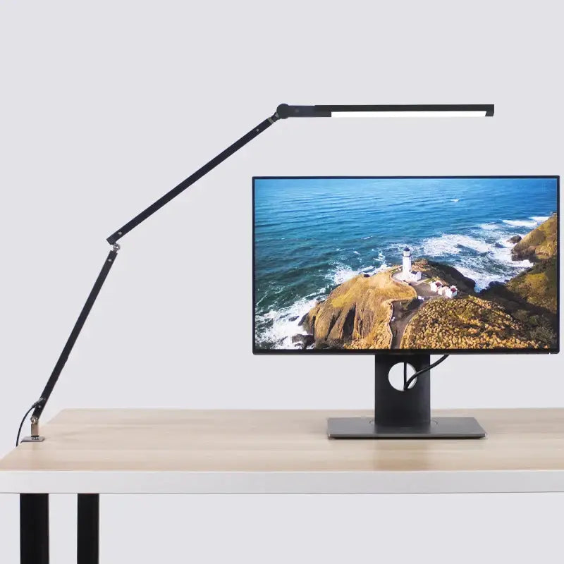 Modern black clip led desk lamp office reading light