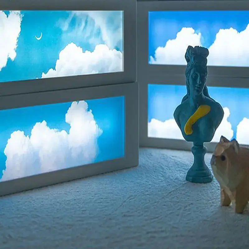 Modern black cloud night light digital display bedroom decor