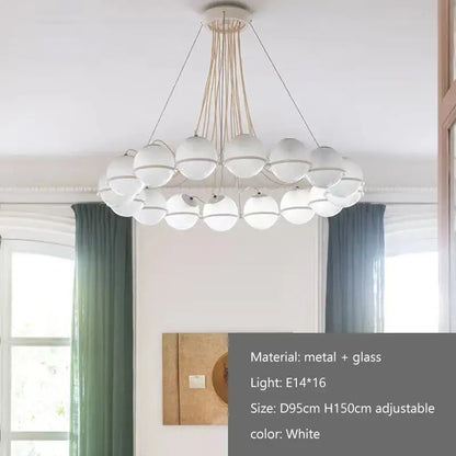 Modern black concentric chandelier with glass shade led pendant lights