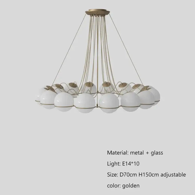 Modern black concentric chandelier with glass shade led pendant lights