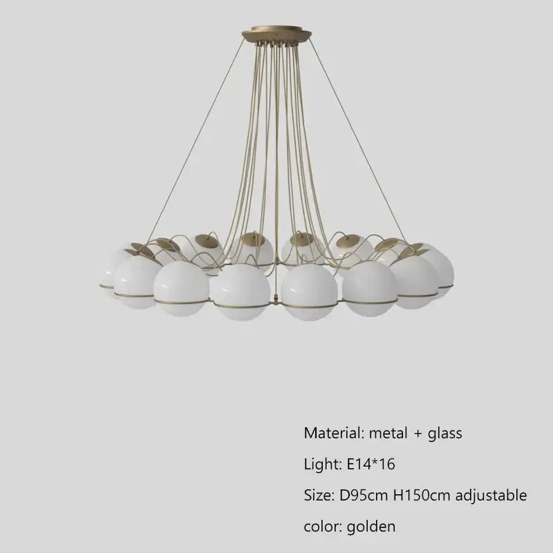 Modern black concentric chandelier with glass shade led pendant lights