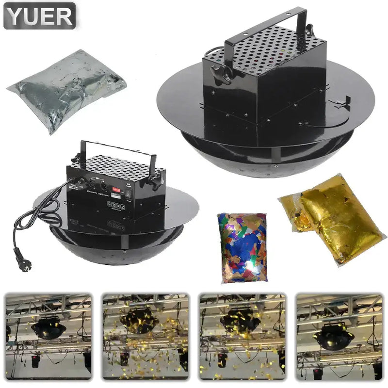 Modern black confetti streamer cannon machine for party stage