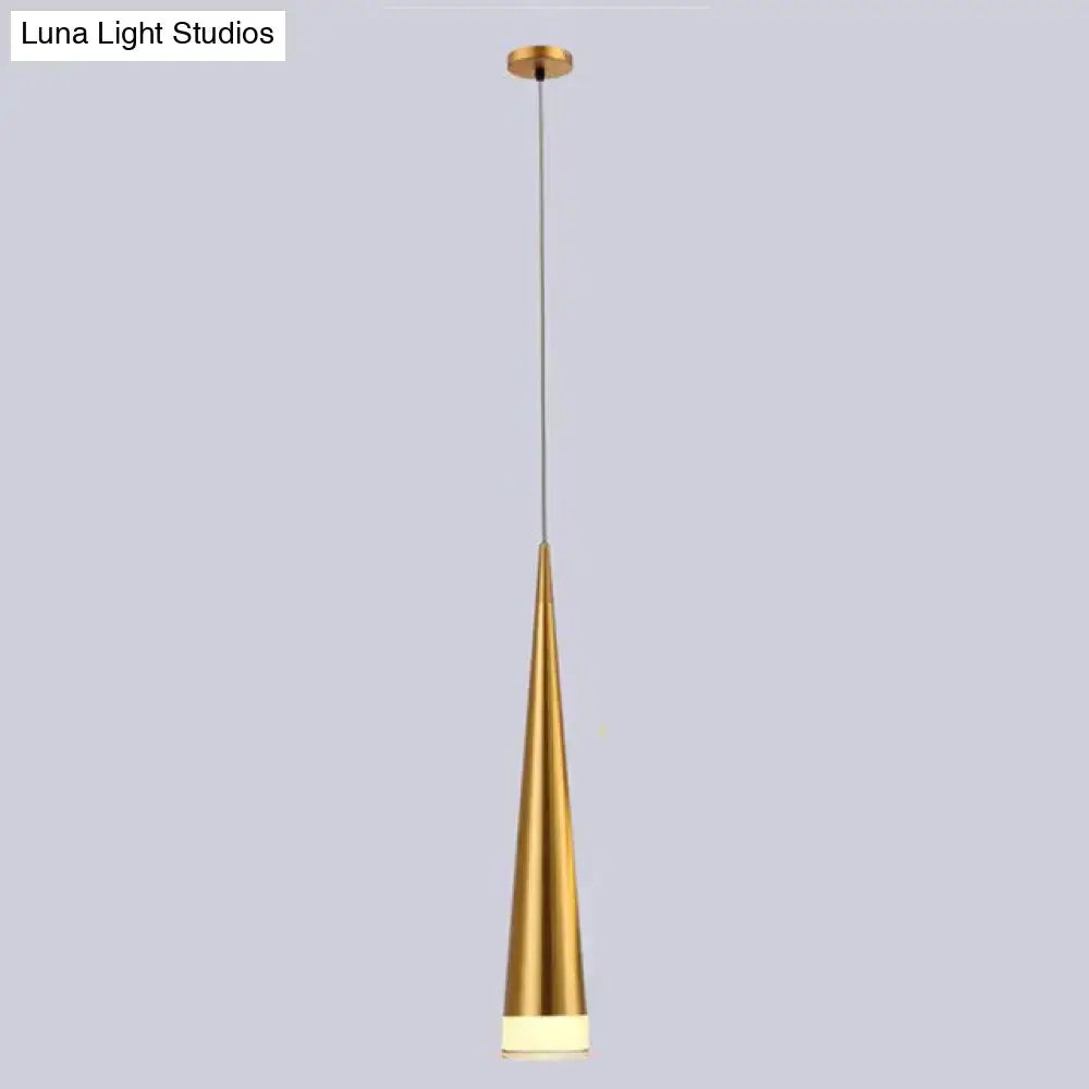 Modern black conical led pendant lamp for kitchen island