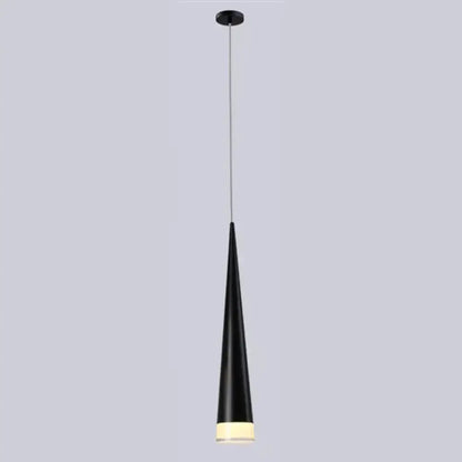 Modern black conical led pendant lamp for kitchen island