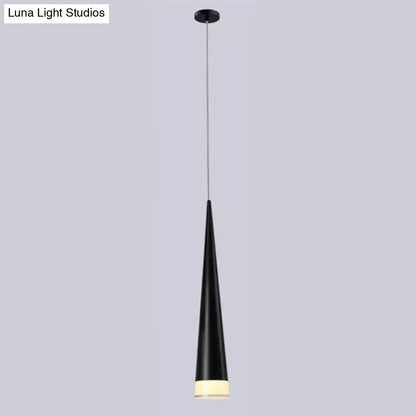 Modern black conical led pendant lamp for kitchen island