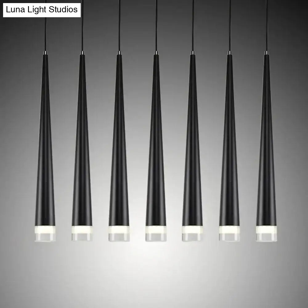 Modern black conical led pendant lamp for kitchen island