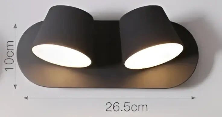 Modern black conical led wall lamp – bedroom reading light