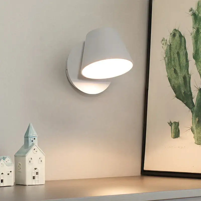 Modern black conical led wall lamp – bedroom reading light