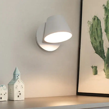 Modern black conical led wall lamp – bedroom reading light