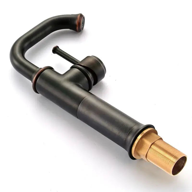 Modern black & copper basin faucet bathroom hot cold mixer tap