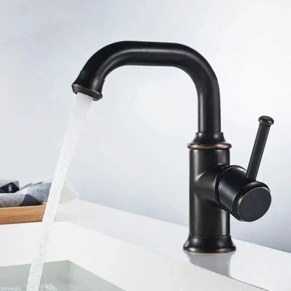 Modern black & copper basin faucet bathroom hot cold mixer tap