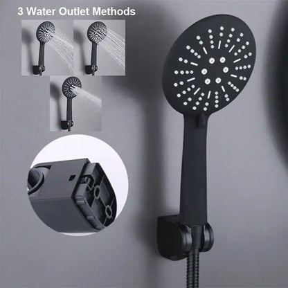 Modern black copper basin faucet with shower head bathroom mixer