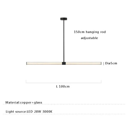 Modern black copper glass pendant dining room hanging lamp