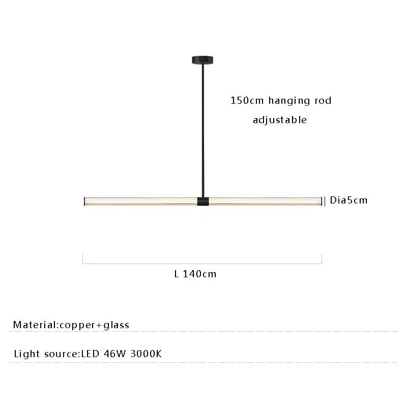 Modern black copper glass pendant dining room hanging lamp