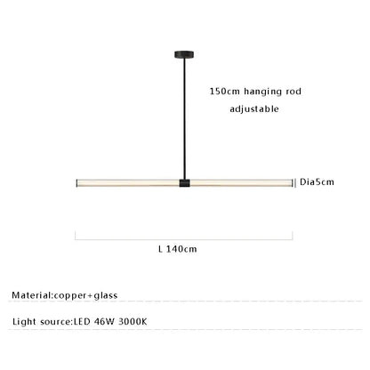 Modern black copper glass pendant dining room hanging lamp