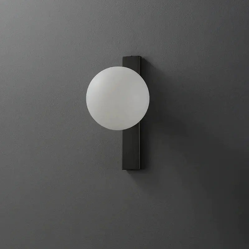 Modern black copper globe led wall sconce bedroom light