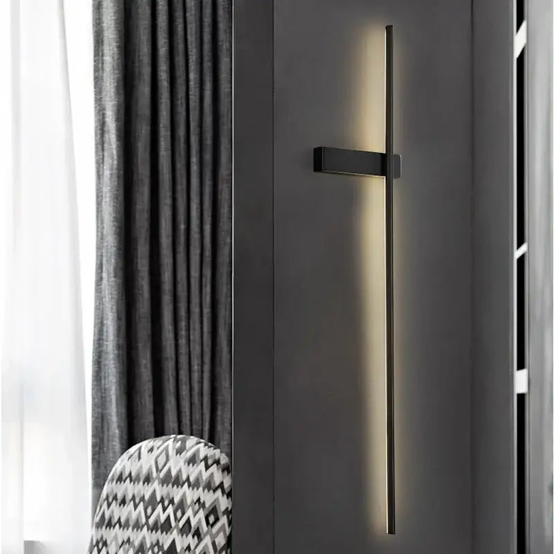 Modern black copper wall lamp bedroom minimalist sconce