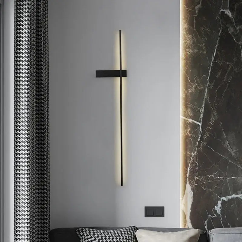 Modern black copper wall lamp bedroom minimalist sconce