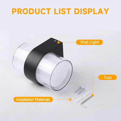 Modern black courtyard led wall light outdoor garden sconce