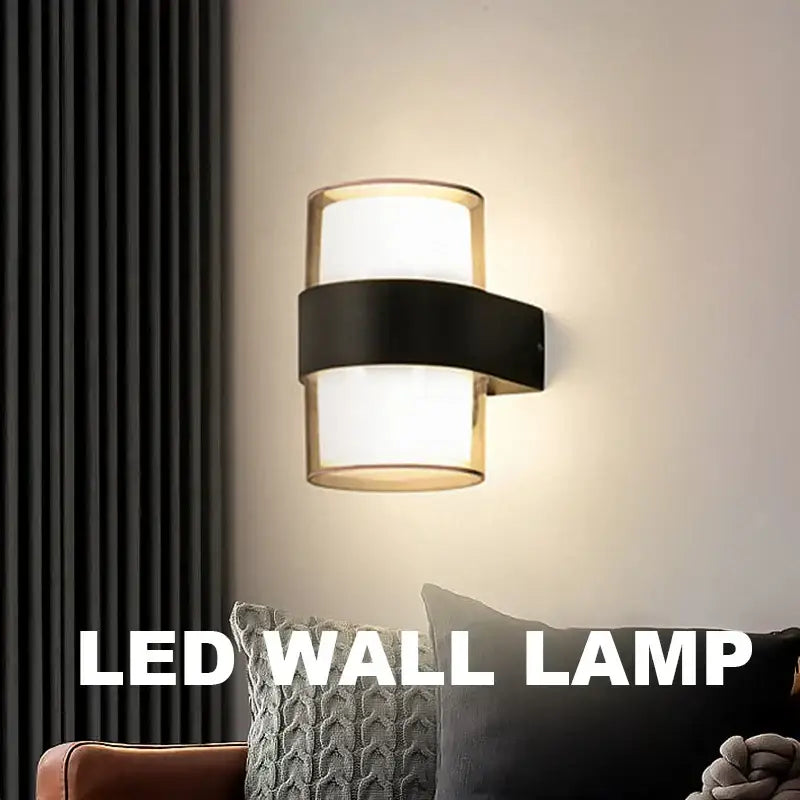 Modern black courtyard led wall light outdoor garden sconce