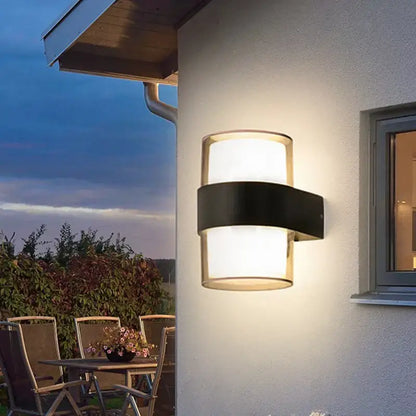 Modern black courtyard led wall light outdoor garden sconce